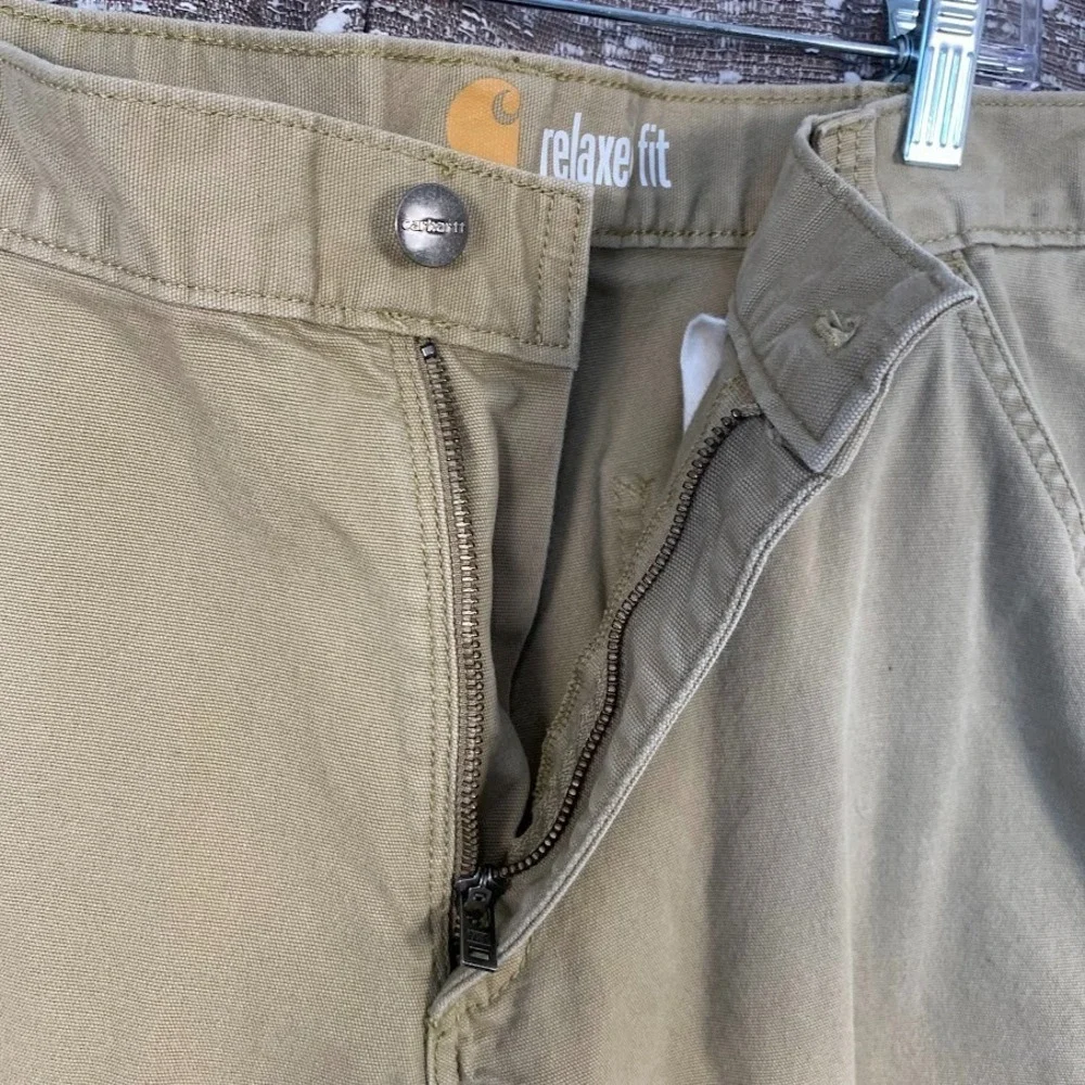 Carhartt Relaxed Straight Rigby Dungaree Tan Work Pants Carpenter Men's‎ 36x30